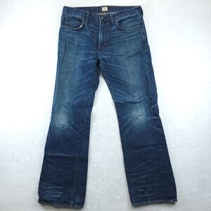 J CREW Jeans Mens Actual 33X32 Blue Denim Vintage Bootcut Fit Washout 29071